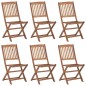vidaXL Sillas de jardín plegables 6 uds y cojines madera maciza acacia vidaXL Sillas de jardín plegables 6 uds y cojines madera maciza acacia