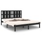 vidaXL Estructura de cama madera maciza King Size negro 150x200 cm vidaXL Estructura de cama madera maciza King Size negro 150x200 cm