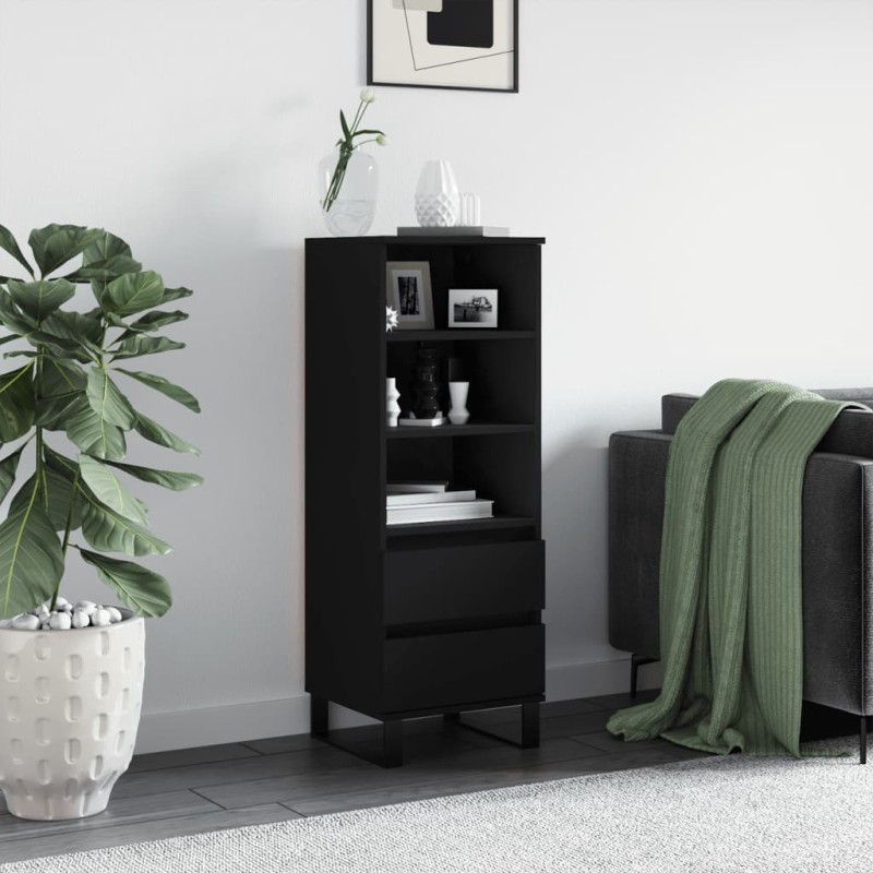 vidaXL Aparador alto madera contrachapada negro 40x36x110 cm vidaXL Aparador alto madera contrachapada negro 40x36x110 cm