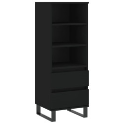 vidaXL Aparador alto madera contrachapada negro 40x36x110 cm