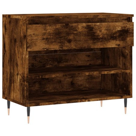 vidaXL Mueble zapatero madera contrachapada roble ahumado 70x36x60 cm