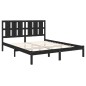 vidaXL Estructura de cama madera maciza King Size negro 150x200 cm vidaXL Estructura de cama madera maciza King Size negro 150x200 cm