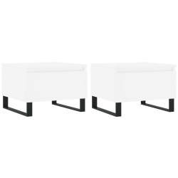 vidaXL Mesas de centro 2 uds madera de ingeniería blanco 50x46x35 cm