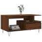 vidaXL Mesa de centro madera contrachapada roble marrón 90x49x45 cm vidaXL Mesa de centro madera contrachapada roble marrón 90x49x45 cm