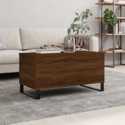 vidaXL Mesa de centro madera contrachapada roble marrón 90x44,5x45 cm