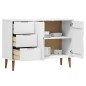 vidaXL Aparador MOLDE madera maciza de pino blanca 113x40x80 cm vidaXL Aparador MOLDE madera maciza de pino blanca 113x40x80 cm