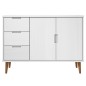 vidaXL Aparador MOLDE madera maciza de pino blanca 113x40x80 cm vidaXL Aparador MOLDE madera maciza de pino blanca 113x40x80 cm