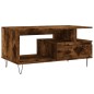 vidaXL Mesa de centro madera contrachapada roble ahumado 90x49x45 cm vidaXL Mesa de centro madera contrachapada roble ahumado 90x49x45 cm