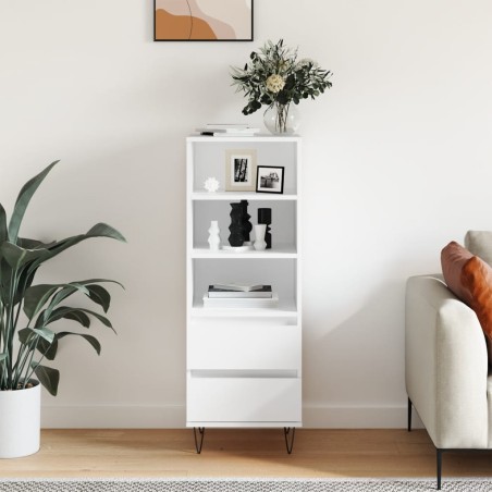 vidaXL Aparador alto madera contrachapada blanco 40x36x110 cm