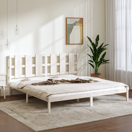 vidaXL Estructura de cama madera maciza blanca Super King 180x200 cm