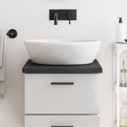 vidaXL Encimera baño madera maciza tratada gris oscuro 40x50x(2-4) cm