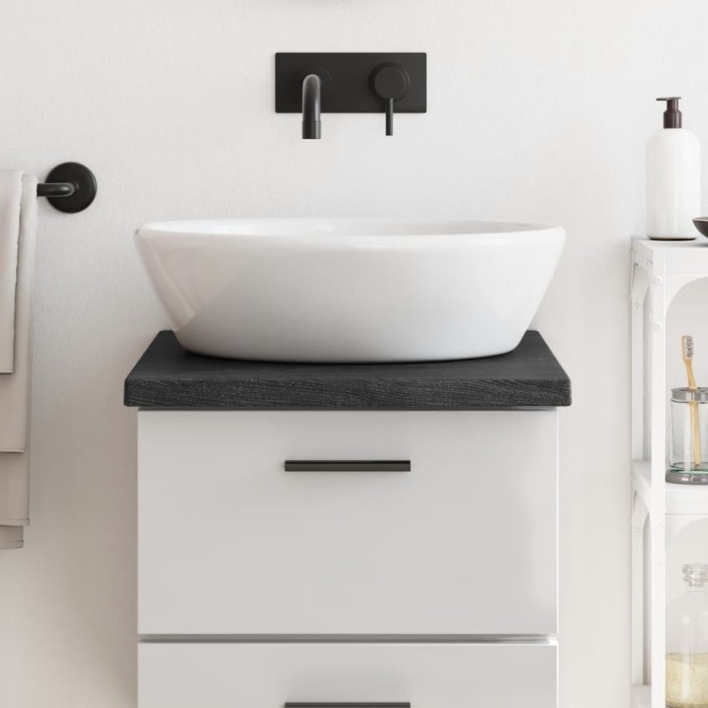 vidaXL Encimera baño madera maciza tratada gris oscuro 40x50x(2-4) cm vidaXL Encimera baño madera maciza tratada gris oscuro 40x50x(2-4) cm