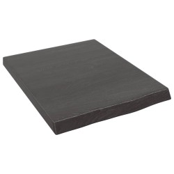 vidaXL Encimera baño madera maciza tratada gris oscuro 40x50x(2-4) cm