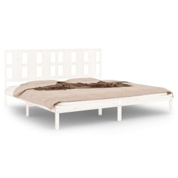 vidaXL Estructura de cama madera maciza blanca Super King 180x200 cm