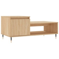 vidaXL Mesa de centro madera contrachapada roble Sonoma 100x50x45 cm
