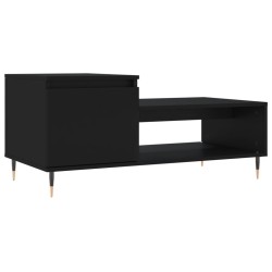 vidaXL Mesa de centro madera contrachapada negro 100x50x45 cm
