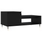 vidaXL Mesa de centro madera contrachapada negro 100x50x45 cm