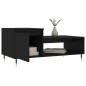 vidaXL Mesa de centro madera contrachapada negro 100x50x45 cm