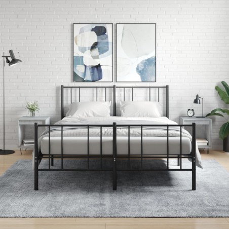 vidaXL Mesitas noche 2 uds madera ingeniería gris hormigón 40x35x50 cm