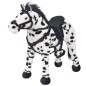 vidaXL Caballo de peluche de pie negro y blanco XXL vidaXL Caballo de peluche de pie negro y blanco XXL