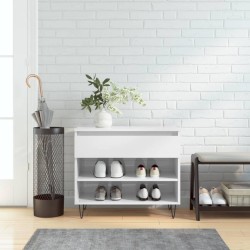 vidaXL Mueble zapatero madera contrachapada blanco brillo 70x36x60 cm