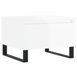 vidaXL Mesa de centro madera de ingeniería blanco brillo 50x46x35 cm