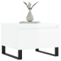 vidaXL Mesa de centro madera de ingeniería blanco brillo 50x46x35 cm