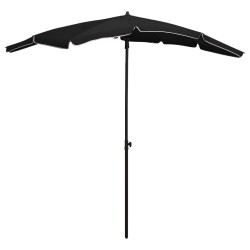 vidaXL Sombrilla de jardín con poste negro 200x130 cm