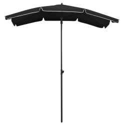 vidaXL Sombrilla de jardín con poste negro 200x130 cm