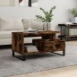 vidaXL Mesa de centro madera contrachapada roble ahumado 90x49x45 cm vidaXL Mesa de centro madera contrachapada roble ahumado 90x49x45 cm