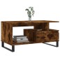 vidaXL Mesa de centro madera contrachapada roble ahumado 90x49x45 cm vidaXL Mesa de centro madera contrachapada roble ahumado 90x49x45 cm