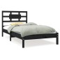 vidaXL Estructura de cama madera maciza de pino negra 90x200 cm