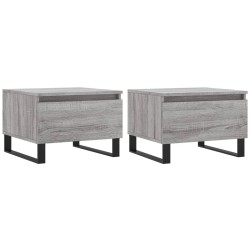 vidaXL Mesas de centro 2 uds madera ingeniería gris Sonoma 50x46x35 cm