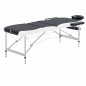 vidaXL Camilla de masaje plegable 3 zonas aluminio negro y blanco vidaXL Camilla de masaje plegable 3 zonas aluminio negro y blanco