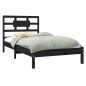 vidaXL Estructura de cama madera maciza de pino negra 90x200 cm