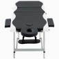 vidaXL Camilla de masaje plegable 3 zonas aluminio negro y blanco vidaXL Camilla de masaje plegable 3 zonas aluminio negro y blanco