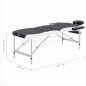 vidaXL Camilla de masaje plegable 3 zonas aluminio negro y blanco vidaXL Camilla de masaje plegable 3 zonas aluminio negro y blanco
