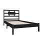 vidaXL Estructura de cama madera maciza de pino negra 90x200 cm