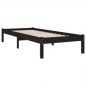 vidaXL Estructura de cama madera maciza de pino negra 90x200 cm