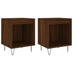 vidaXL Mesitas noche 2 uds madera ingeniería marrón roble 40x35x50 cm