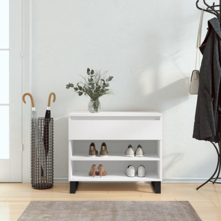 vidaXL Mueble zapatero madera contrachapada blanco 70x36x60 cm