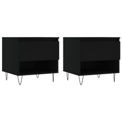 vidaXL Mesas de centro 2 uds madera de ingeniería negro 50x46x50 cm