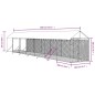 vidaXL Perrera de exterior con toldo acero galvanizado plata 2x14x2,5m vidaXL Perrera de exterior con toldo acero galvanizado plata 2x14x2,5m