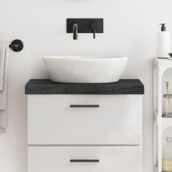 vidaXL Encimera baño madera maciza tratada gris oscuro 60x30x(2-6) cm