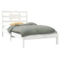 vidaXL Estructura de cama madera maciza de pino blanco 100x200 cm vidaXL Estructura de cama madera maciza de pino blanco 100x200 cm