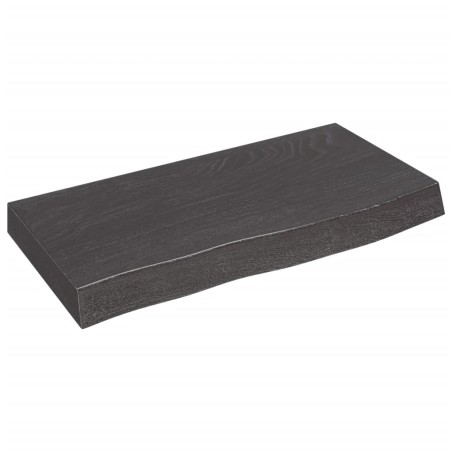 vidaXL Encimera baño madera maciza tratada gris oscuro 60x30x(2-6) cm