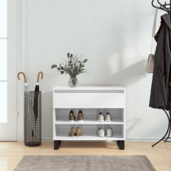vidaXL Mueble zapatero madera contrachapada blanco brillo 70x36x60 cm