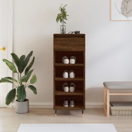 vidaXL Mueble zapatero madera contrachapada roble marrón 40x36x105 cm