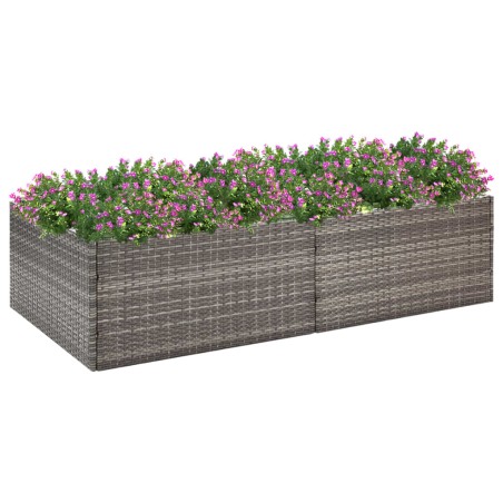 vidaXL Jardinera ratán sintético gris 157x80x40 cm