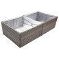 vidaXL Jardinera ratán sintético gris 157x80x40 cm vidaXL Jardinera ratán sintético gris 157x80x40 cm